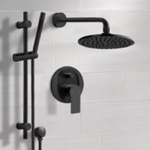 Remer SFR82 Matte Black Rain Shower System with Handheld, Rain Shower Head, Shower Faucet Set